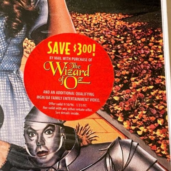 The Wizard of Oz VHS 1996 Clam Shell Packaging Vintage 90s Video Movie Sealed - Picture 3 of 12